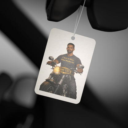 Motorcycle Rider Car Air Freshener — "Ride & Roar" Vintage Bike Design