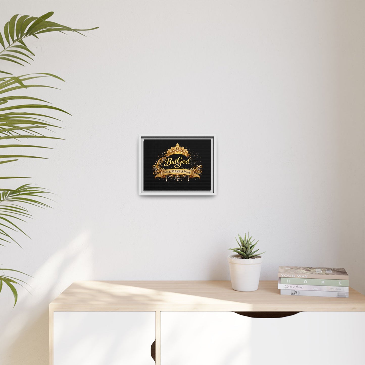 Framed Matte Canvas - "But God Apparel" Gold Crown Wall Art