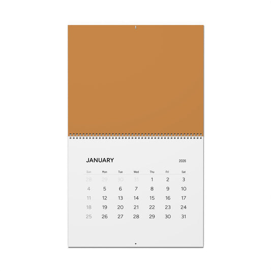 2026 Minimal Blue Wall Calendar — Modern Monthly Planner