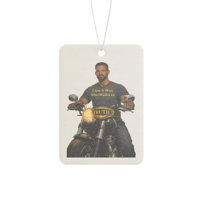Motorcycle Rider Car Air Freshener — "Ride & Roar" Vintage Bike Design