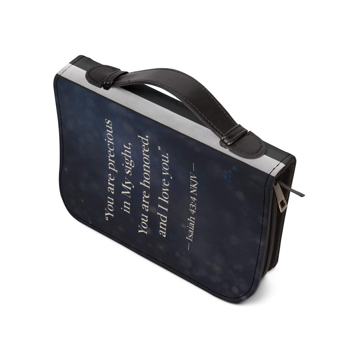 Bible Cover — "God's Most Prized Possession" Inspirational Zippered Bible Case (Isaiah 43:4)