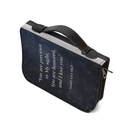 Bible Cover — "God's Most Prized Possession" Inspirational Zippered Bible Case (Isaiah 43:4)