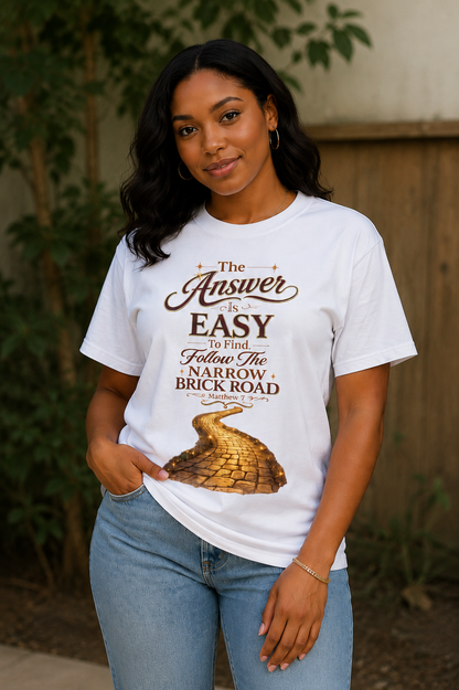 T-Shirt - "The Answer Is Easy" Yellow Brick Road Graphic Tee