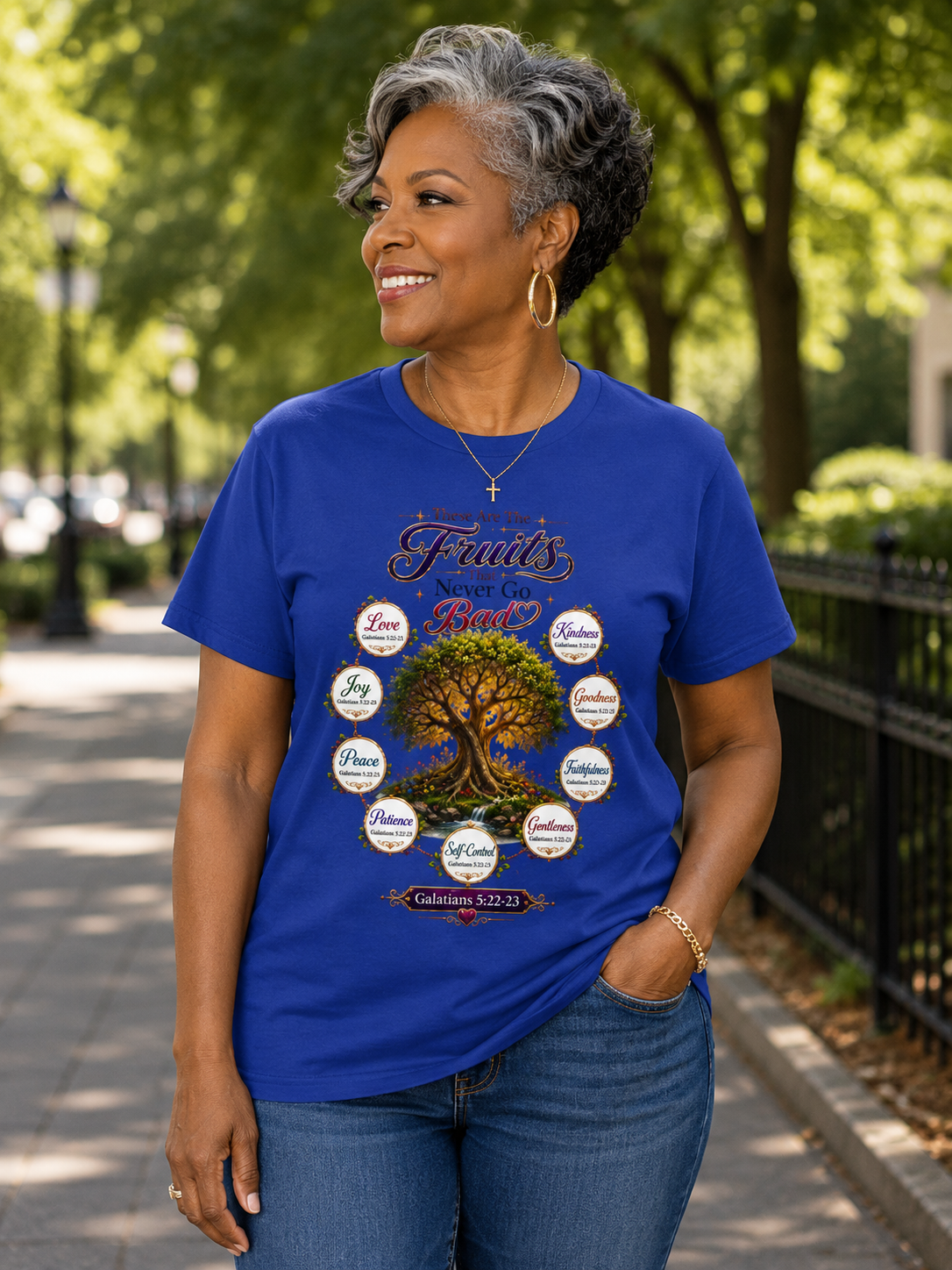 T-Shirt — Fruit of the Spirit Tree Design (Galatians 5:22-23)
