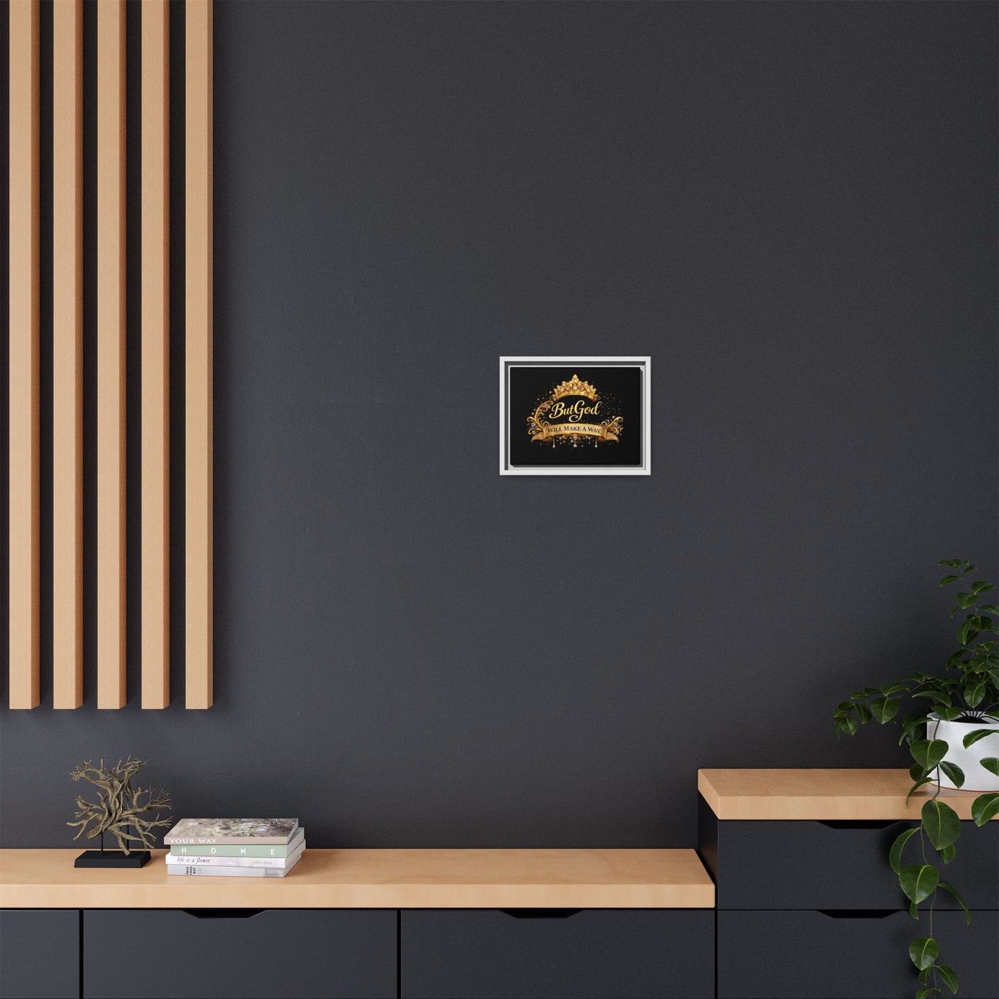 Framed Matte Canvas - "But God Apparel" Gold Crown Wall Art