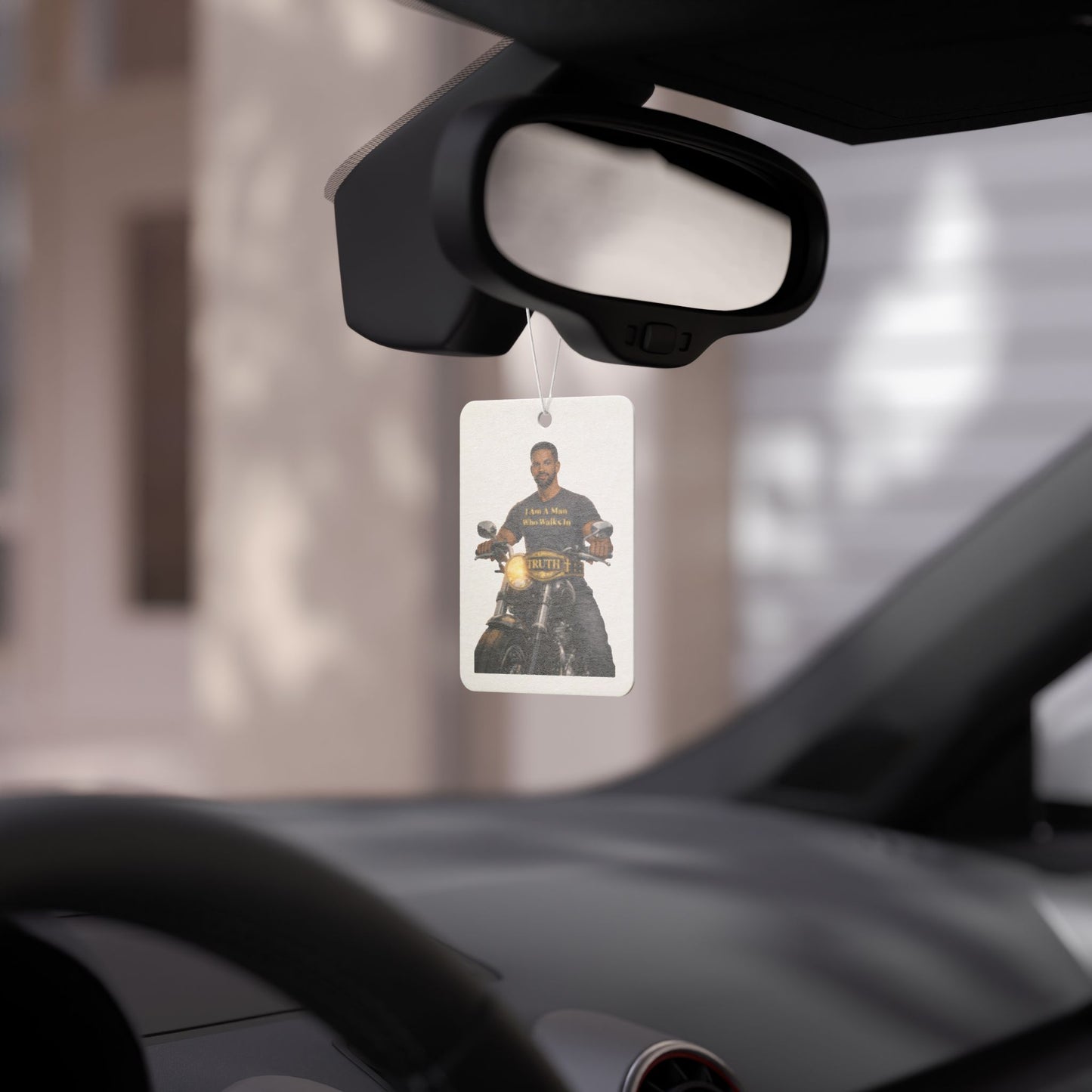 Motorcycle Rider Car Air Freshener — "Ride & Roar" Vintage Bike Design