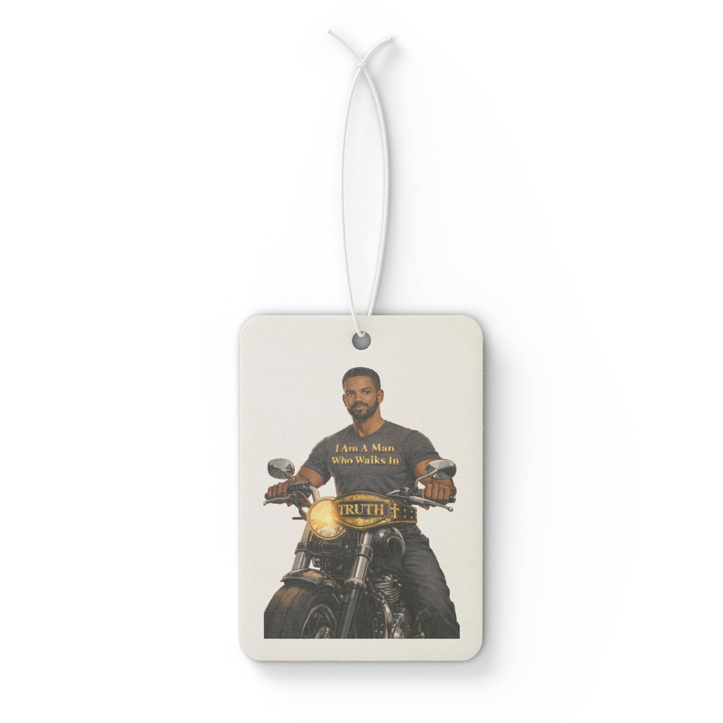 Motorcycle Rider Car Air Freshener — "Ride & Roar" Vintage Bike Design