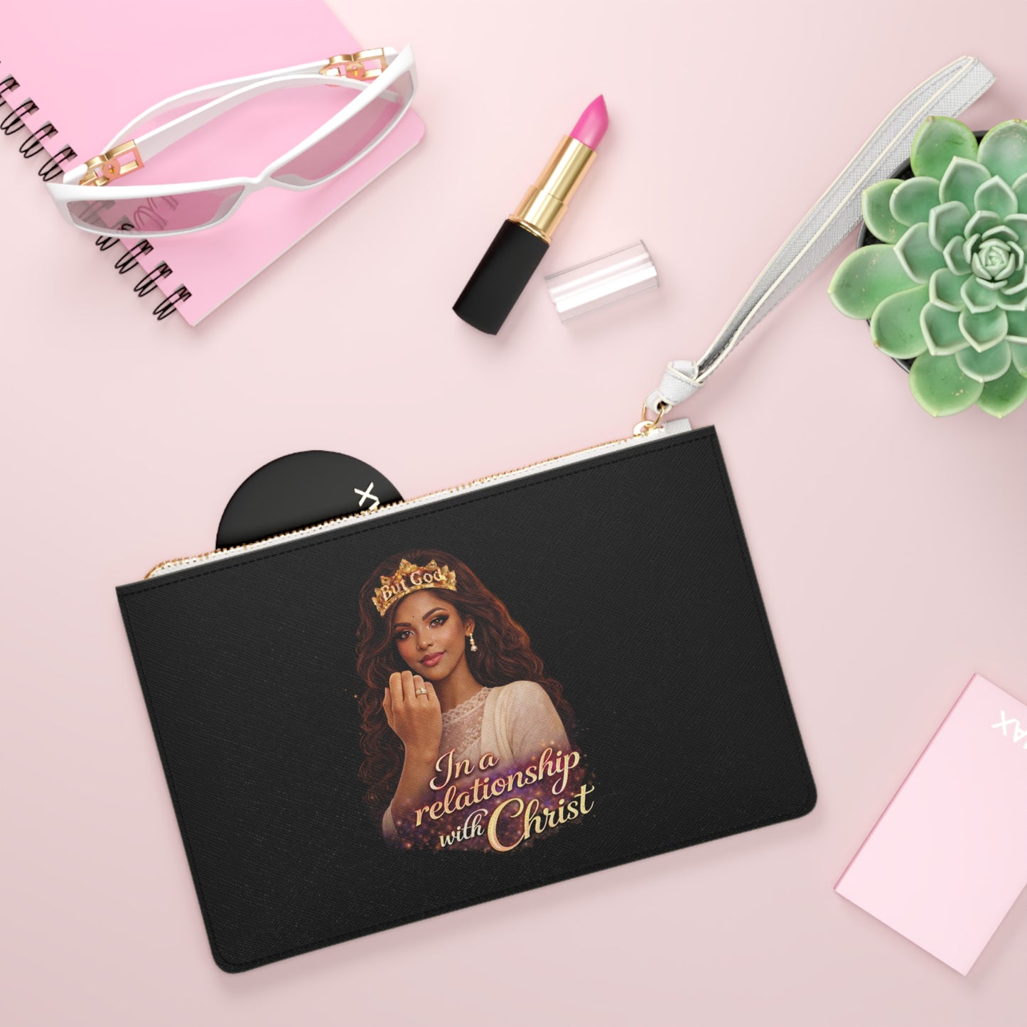 Christian Clutch Bag — "In a Relationship with Christ" Faith Wristlet