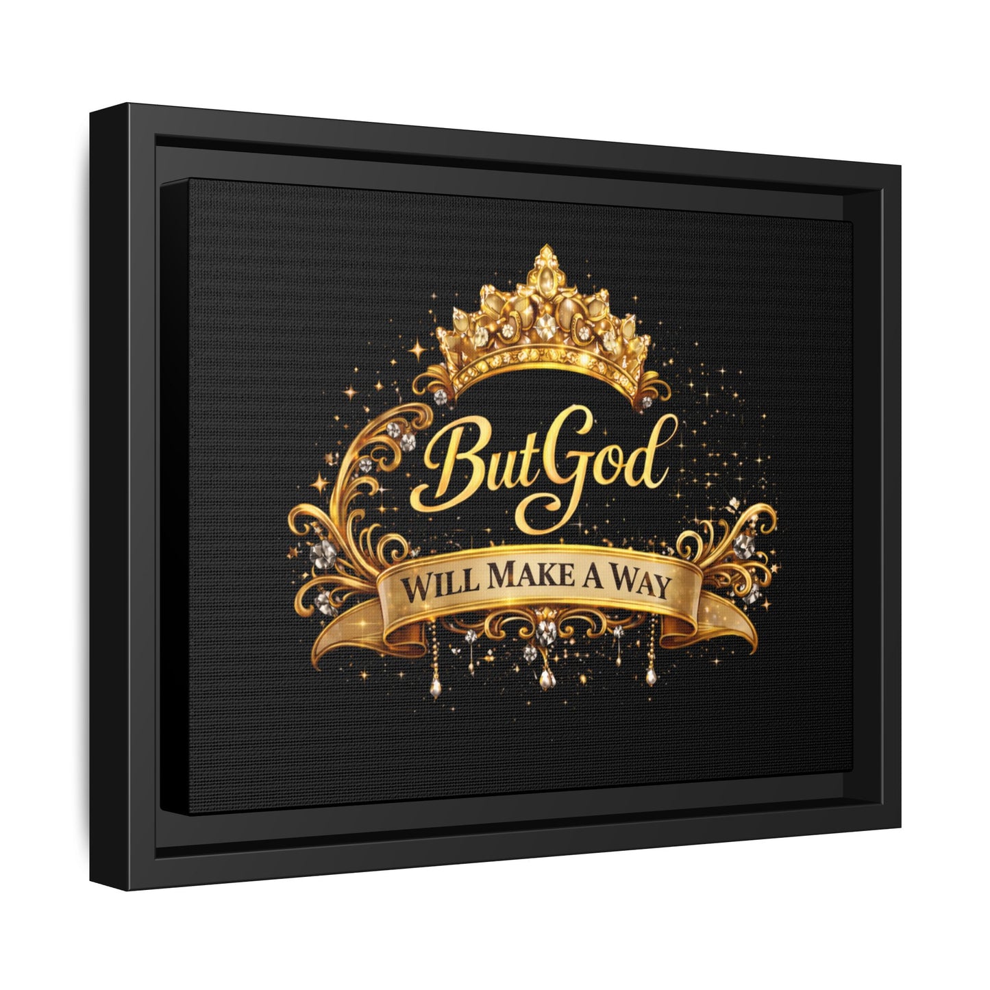 Framed Matte Canvas - "But God Apparel" Gold Crown Wall Art