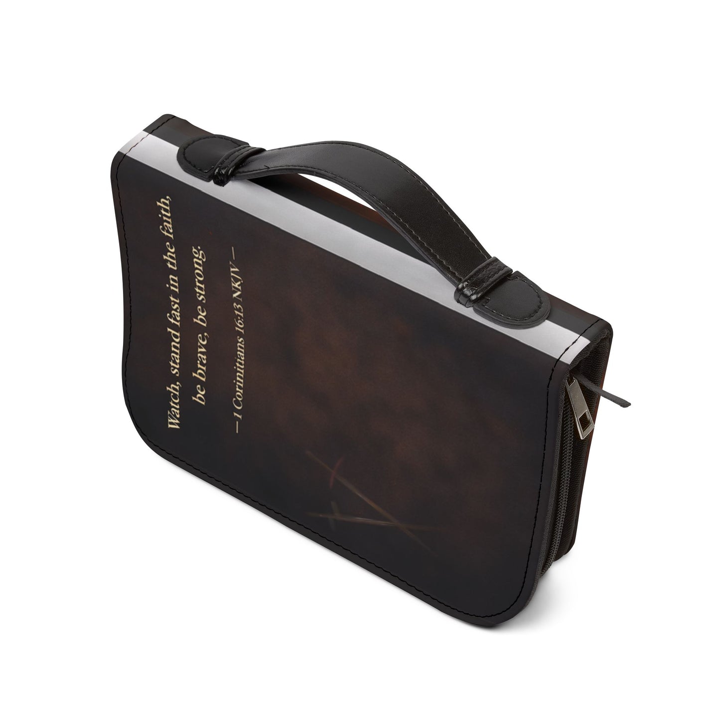 Prayer Is My Battle Plan Bible Cover — Military-Inspired Christian Zippered Bible Case with James 5:16 & 1 Corinthians 16:13