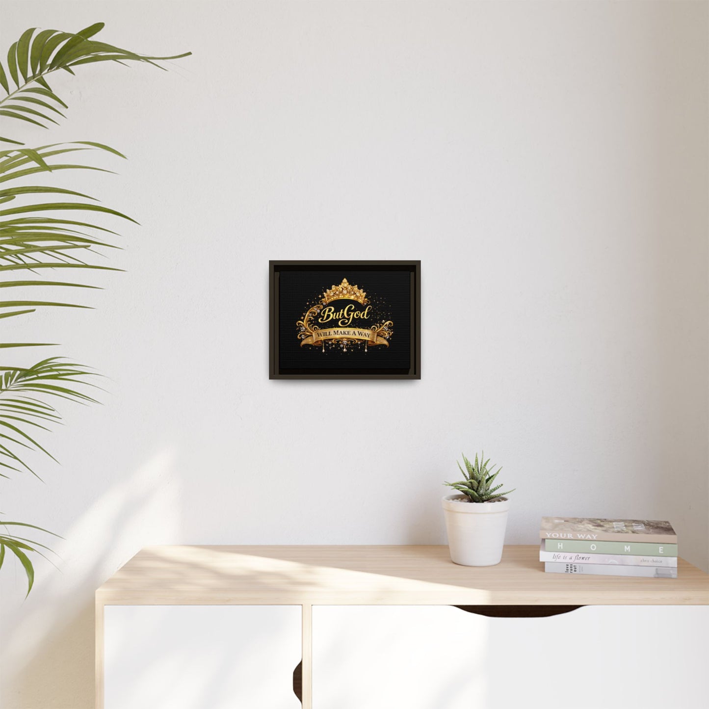 Framed Matte Canvas - "But God Apparel" Gold Crown Wall Art