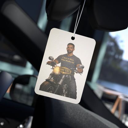 Motorcycle Rider Car Air Freshener — "Ride & Roar" Vintage Bike Design