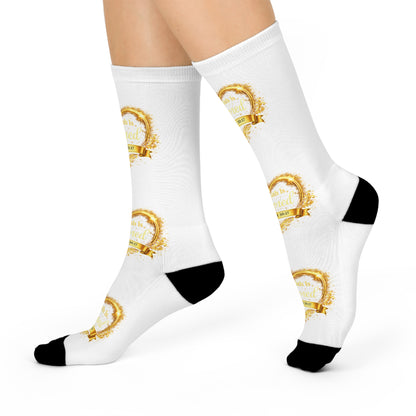 "My Health Is Restored" Cushioned Crew Socks – Giftable Novelty Socks