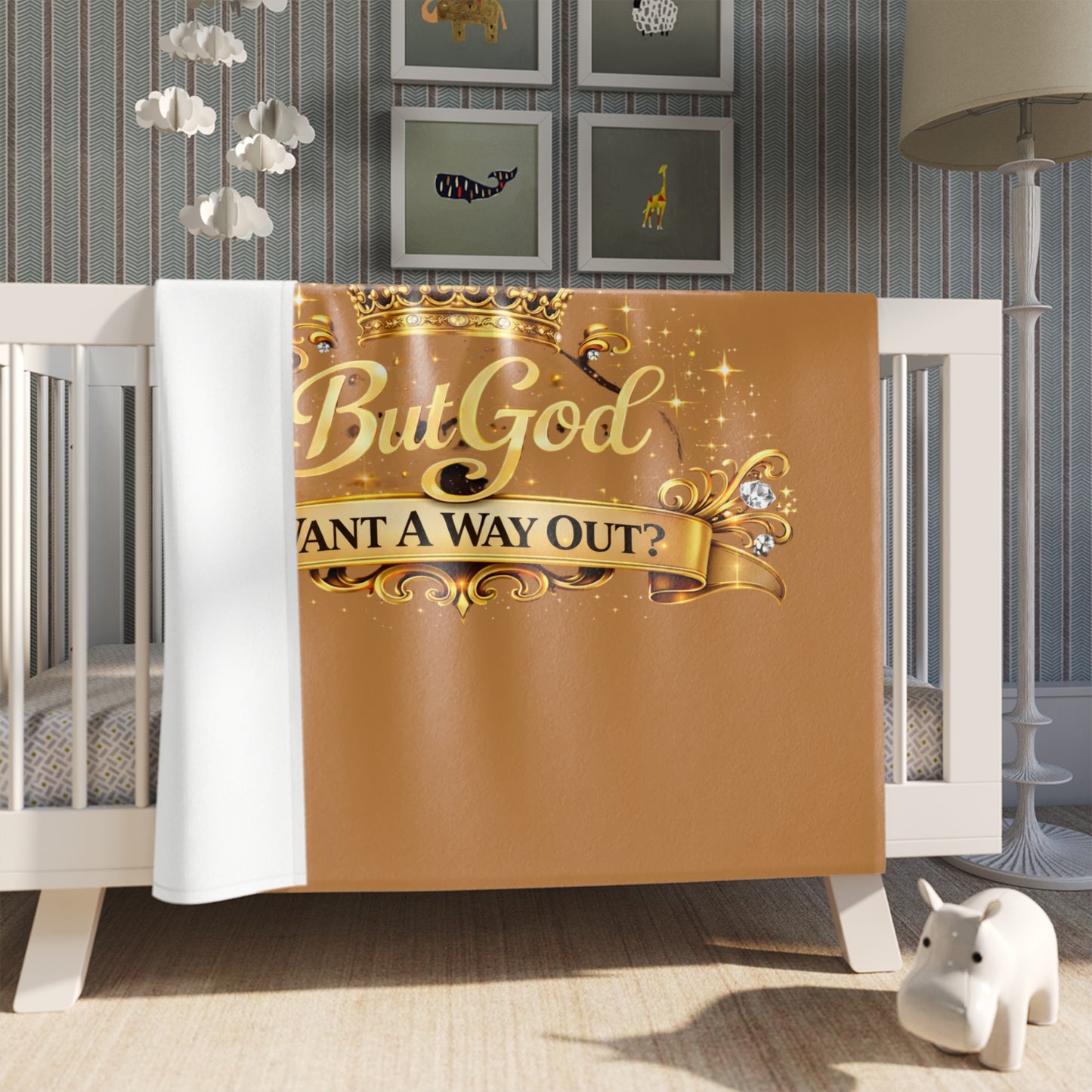 But God Want A Way Out? Throw Blanket — Inspirational Christian Crown Design