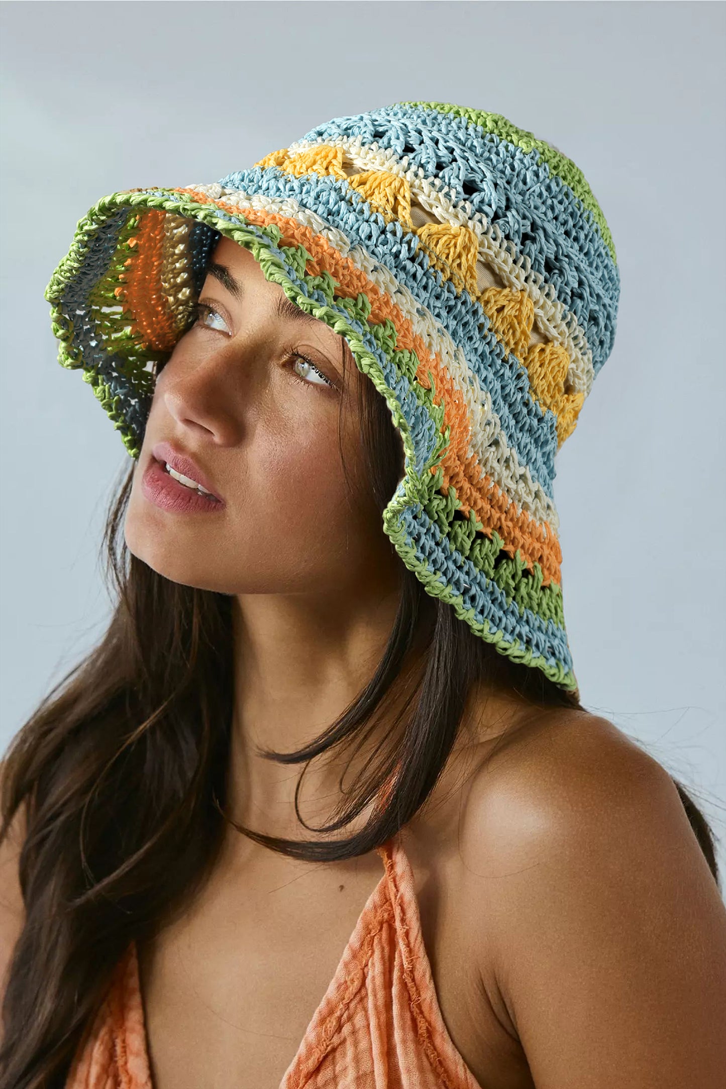 White Papyrus Weaving Straw Fisherman Hat