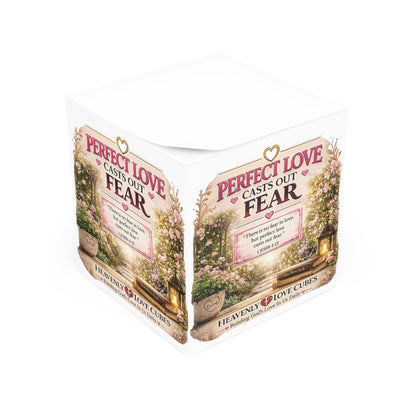 Heavenly Love Cube - "Perfect Love Casts Out Fear" Inspirational Bible Verse Gift Cube