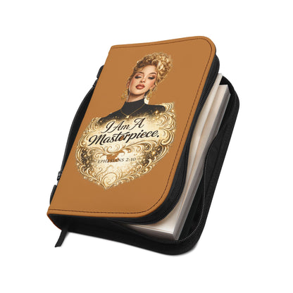 Bible Cover — "I Am A Masterpiece" Inspirational Scripture Zippered Cover (Ephesians 2:10)