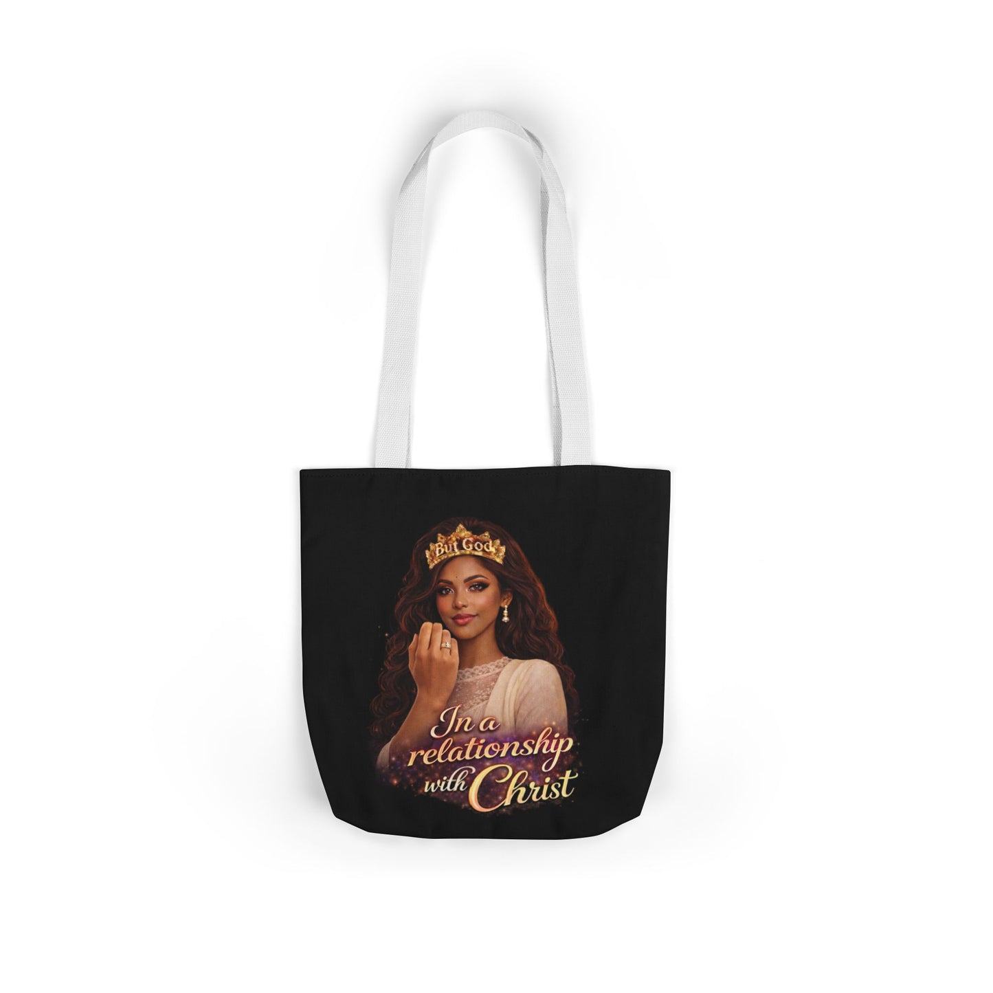 Christian Queen Tote Bag — "I'm in a Relationship with Christ" Canvas Tote
