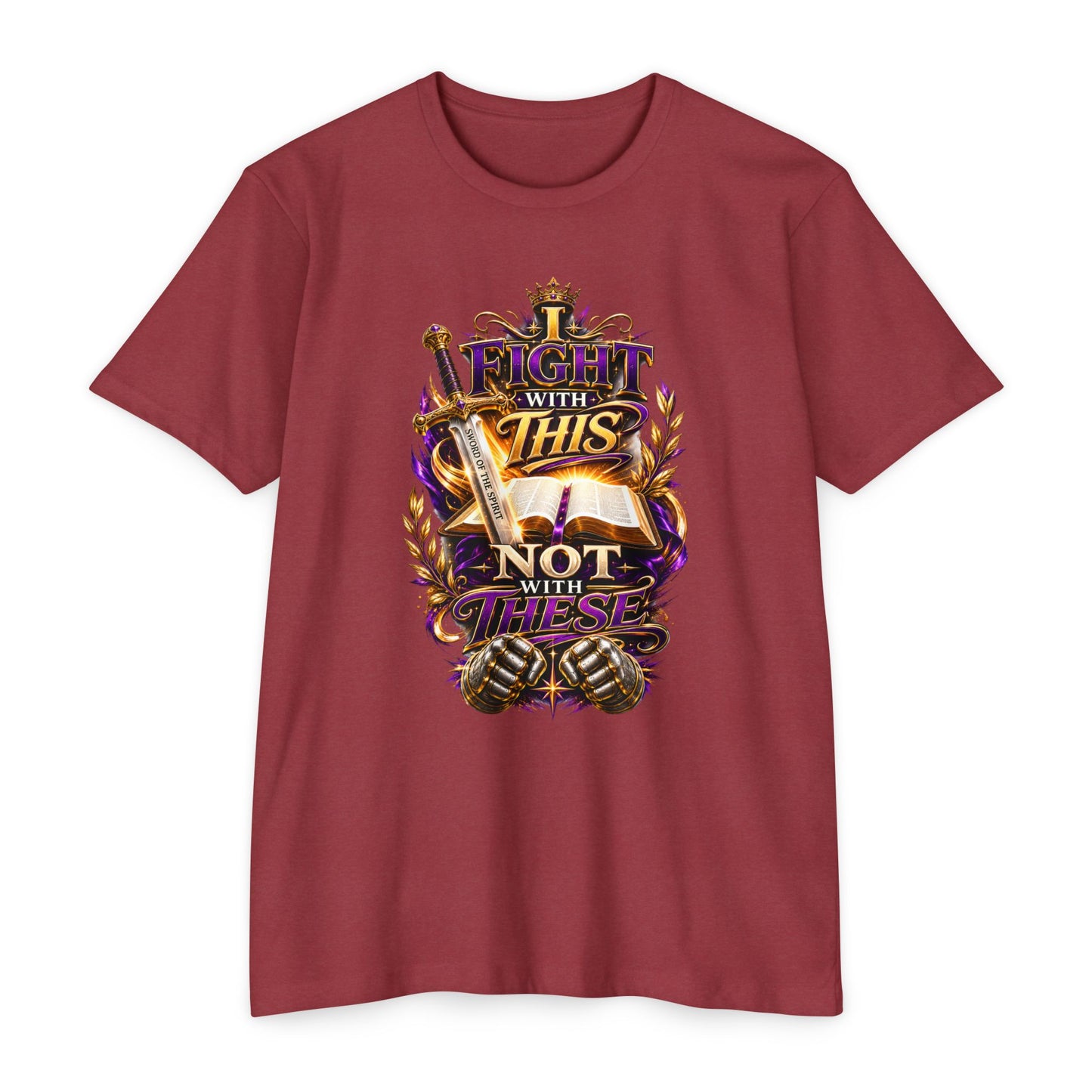 Christian Faith T-Shirt — "I Fight With This Not With These" Gospel Tee