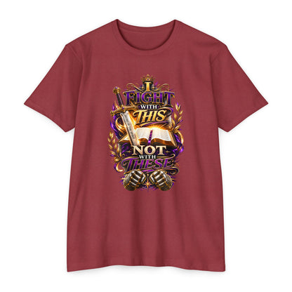 Christian Faith T-Shirt — "I Fight With This Not With These" Gospel Tee
