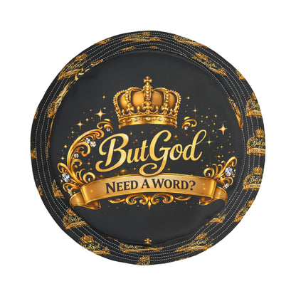 But God Bucket Hat — 'But God Need a Word?' Gold Crest Hat