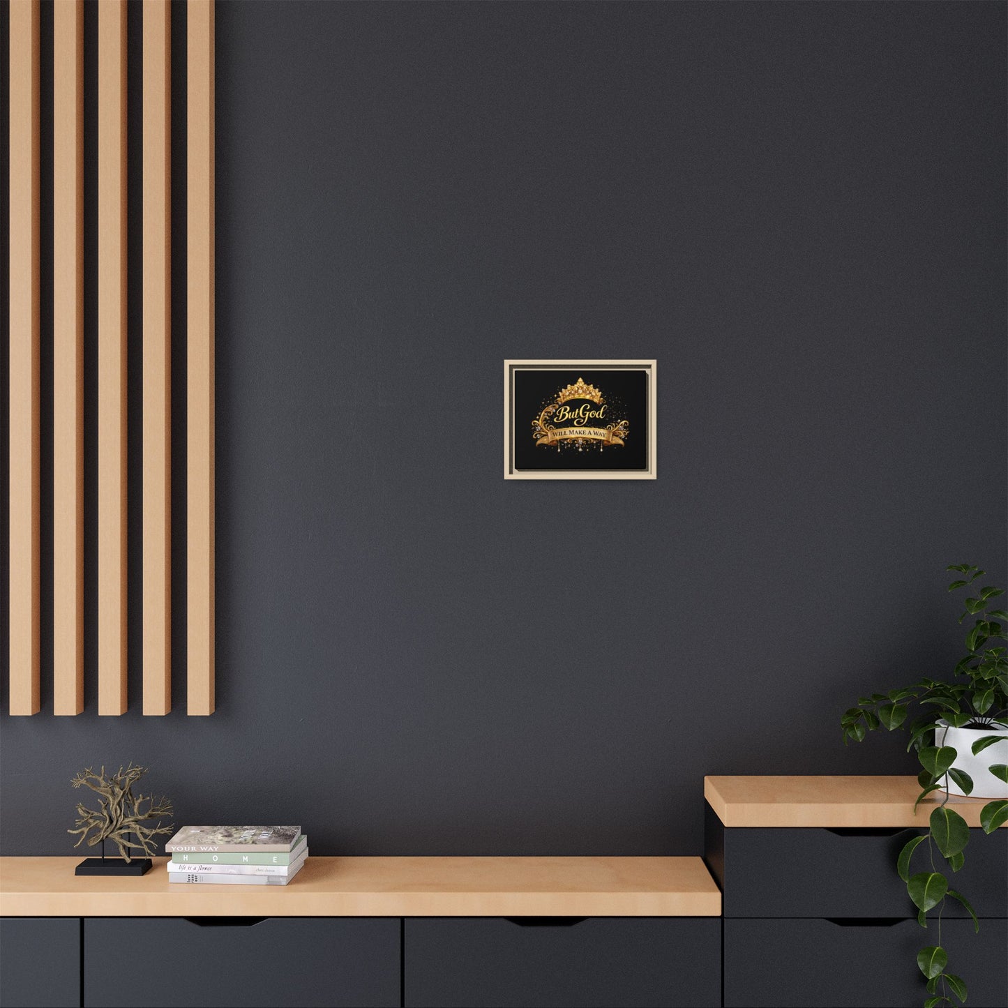 Framed Matte Canvas - "But God Apparel" Gold Crown Wall Art