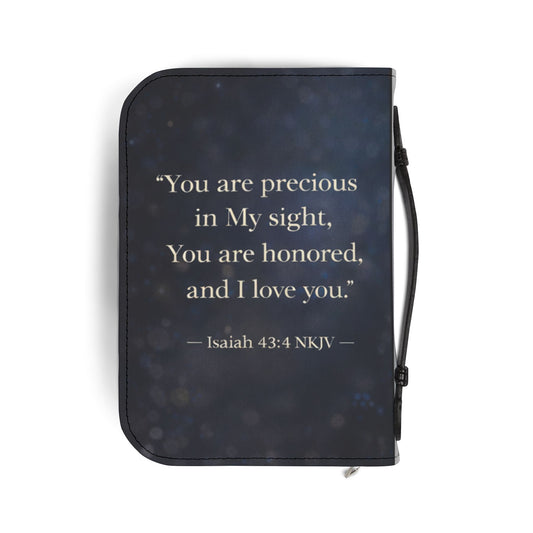 Bible Cover — "God's Most Prized Possession" Inspirational Zippered Bible Case (Isaiah 43:4)