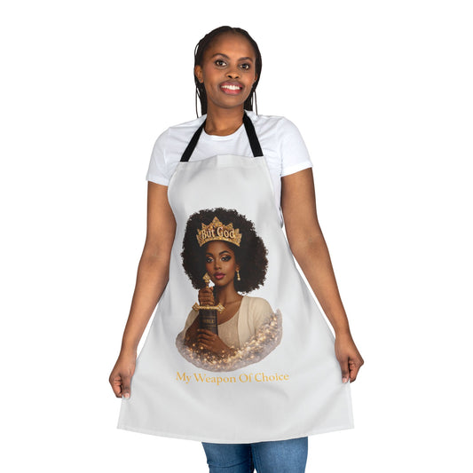My Weapon of Choice Apron — Crowned Woman Graphic Cooking Apron