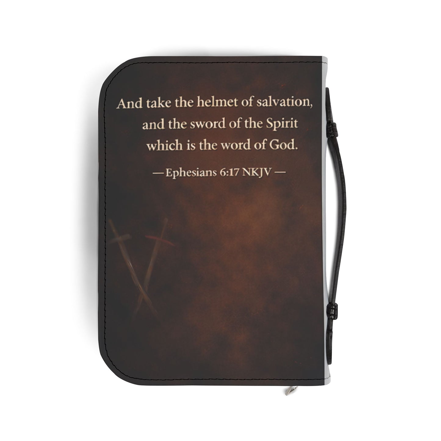Bible Cover - "I Fight With The Word Not My Words" Christian Armor Zippered Bible Case