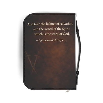 Bible Cover - "I Fight With The Word Not My Words" Christian Armor Zippered Bible Case