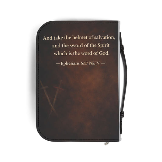 Bible Cover - "I Fight With The Word Not My Words" Christian Armor Zippered Bible Case