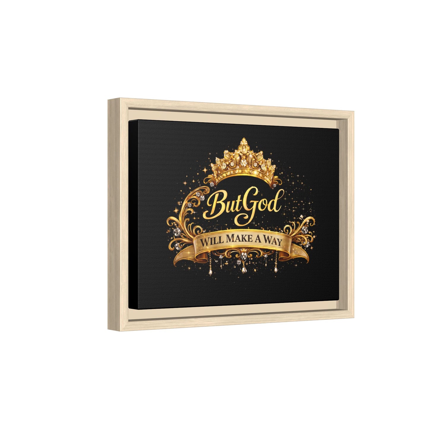 Framed Matte Canvas - "But God Apparel" Gold Crown Wall Art