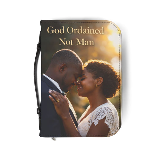 Bible Cover - "God Ordained Not Man" Wedding Scripture Bible Cover (Mark 10:9)
