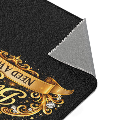 Area Rug — “But God Need A Word?” Gold Crown Decorative Accent Rug