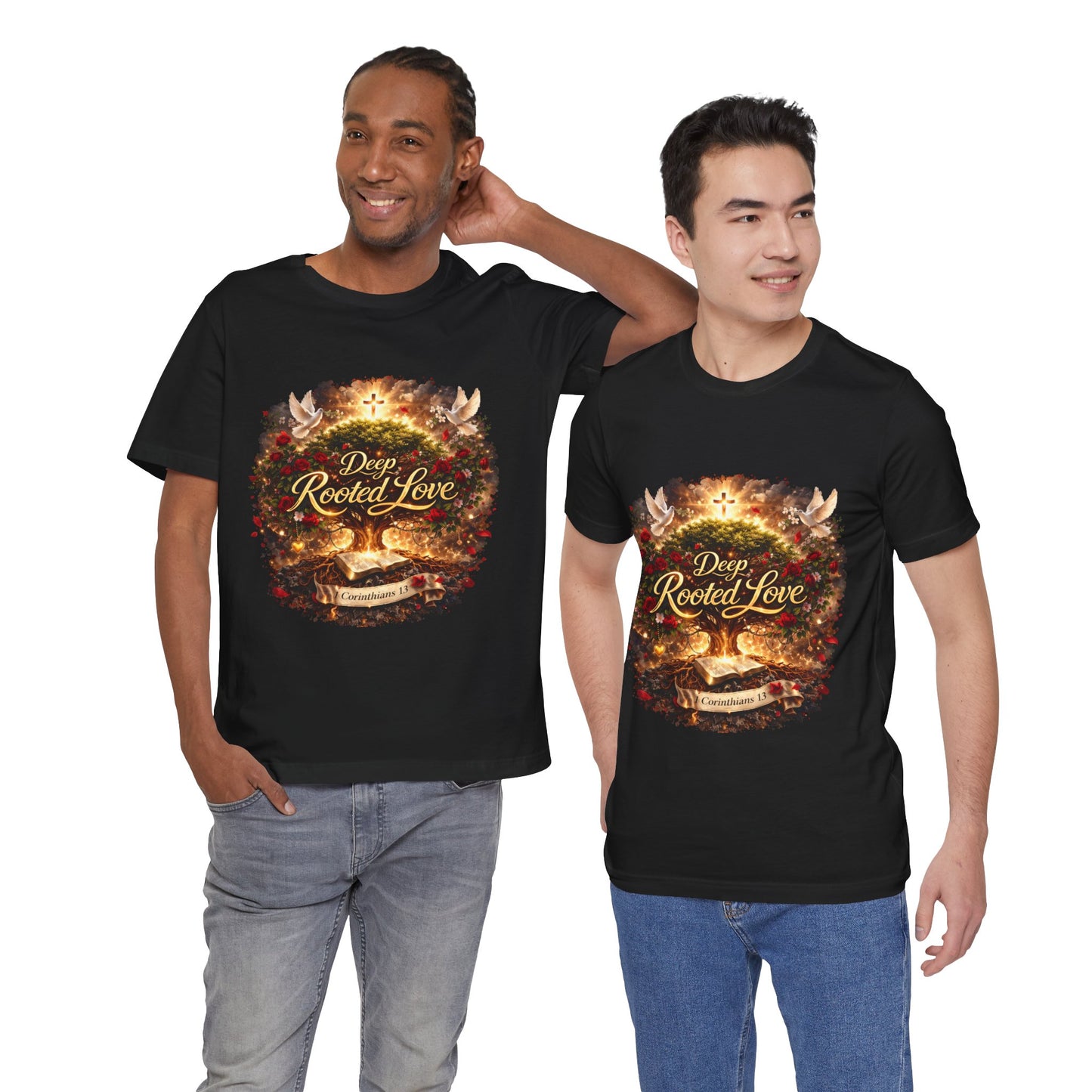 Deep Rooted Love T-Shirt – Christian Faith Scripture Tee (1 Corinthians 13)