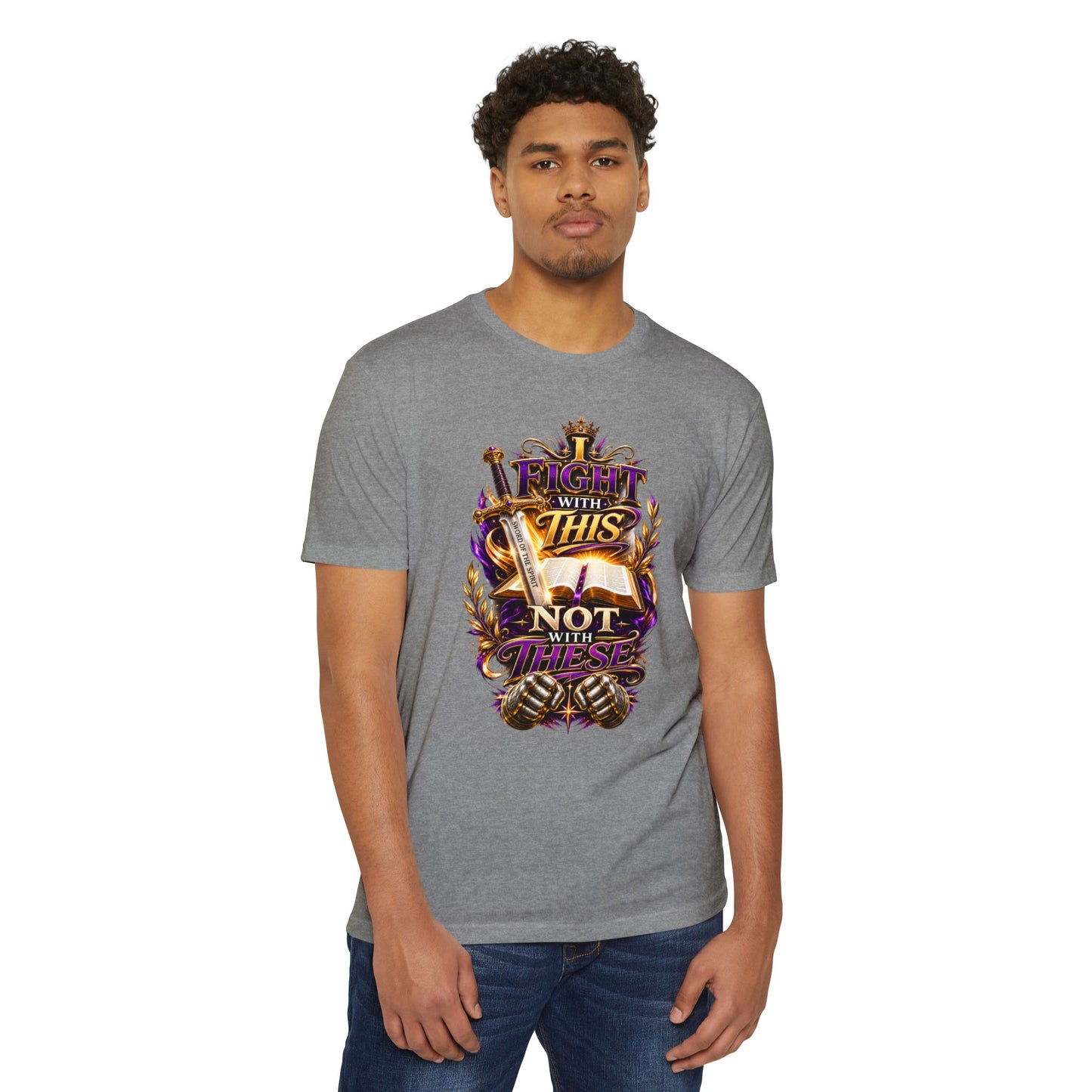 Christian Faith T-Shirt — "I Fight With This Not With These" Gospel Tee