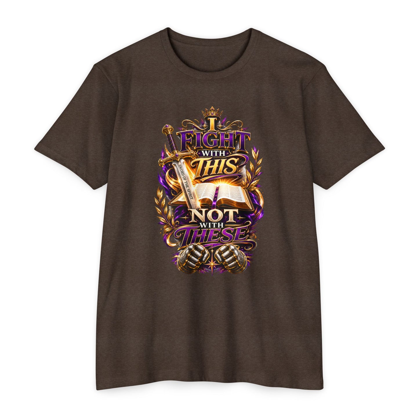 Christian Faith T-Shirt — "I Fight With This Not With These" Gospel Tee