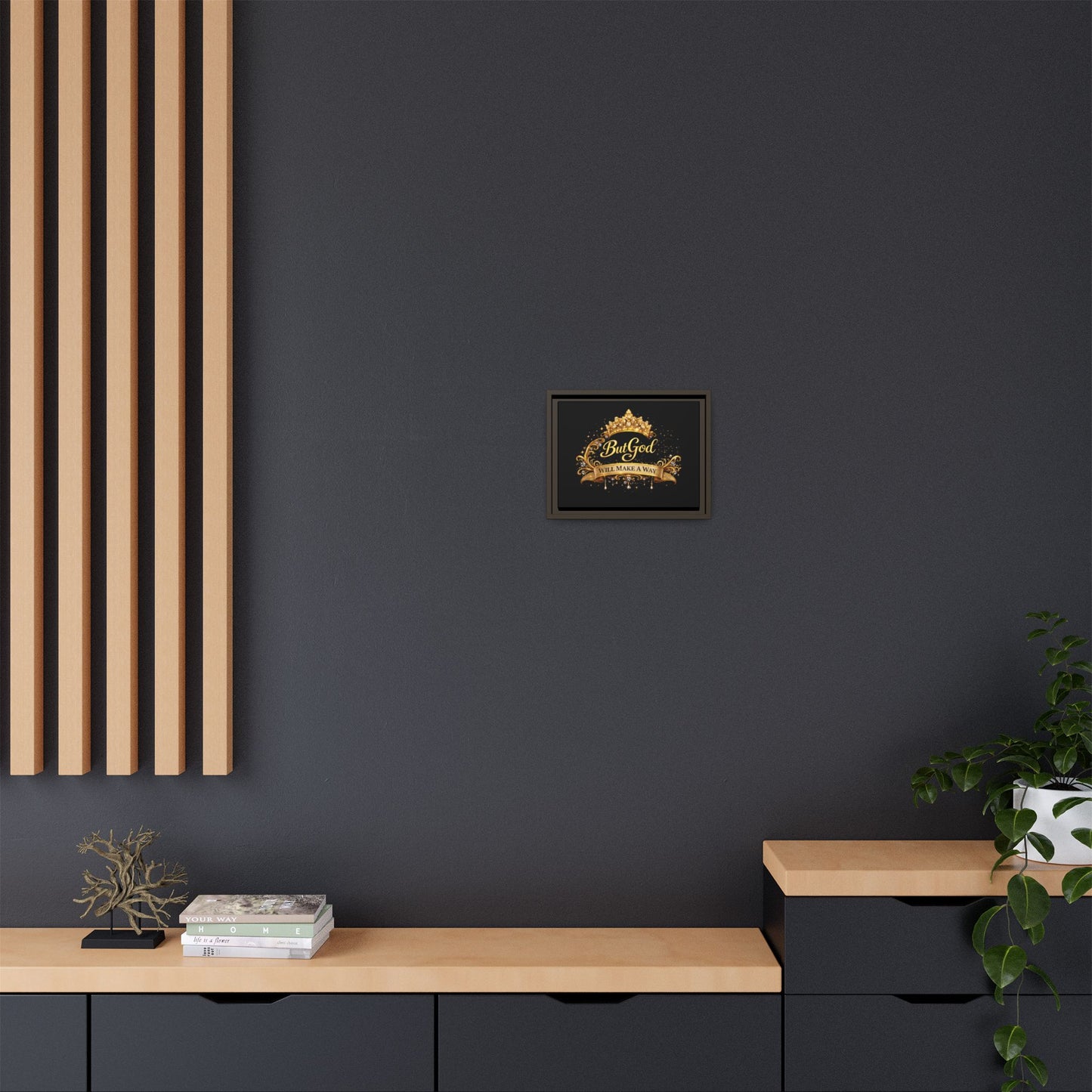 Framed Matte Canvas - "But God Apparel" Gold Crown Wall Art