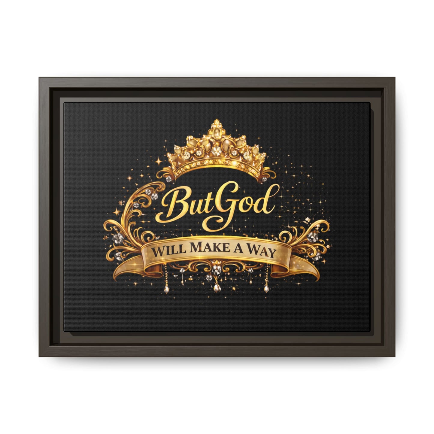 Framed Matte Canvas - "But God Apparel" Gold Crown Wall Art