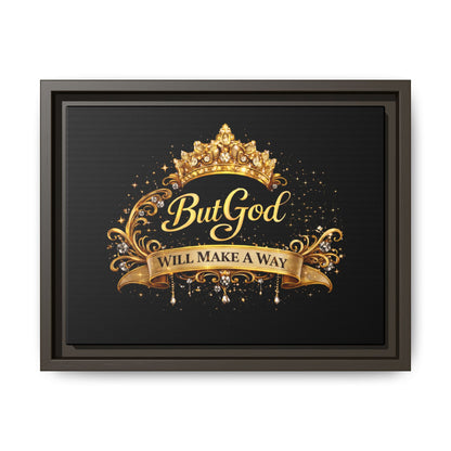 Framed Matte Canvas - "But God Apparel" Gold Crown Wall Art