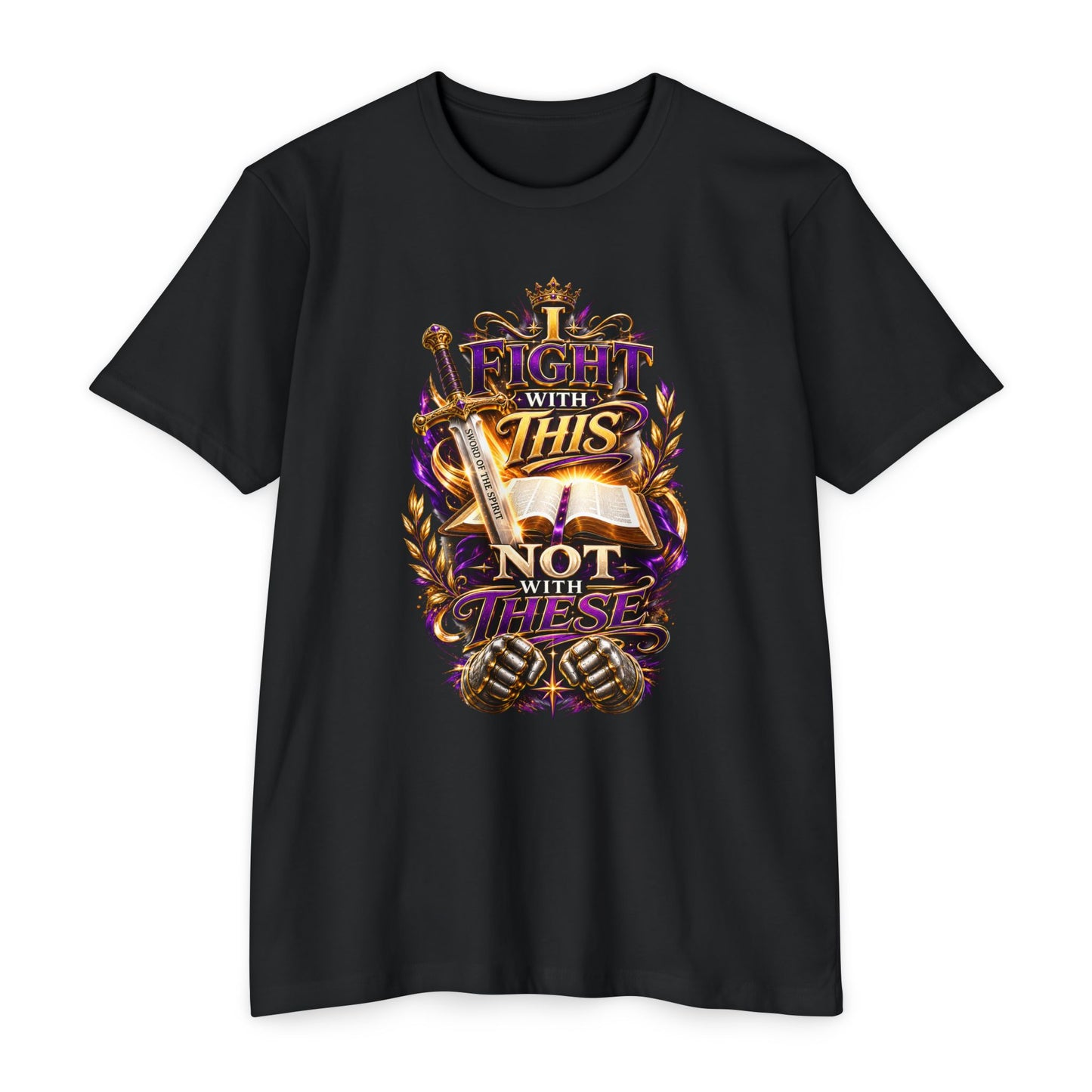 Christian Faith T-Shirt — "I Fight With This Not With These" Gospel Tee