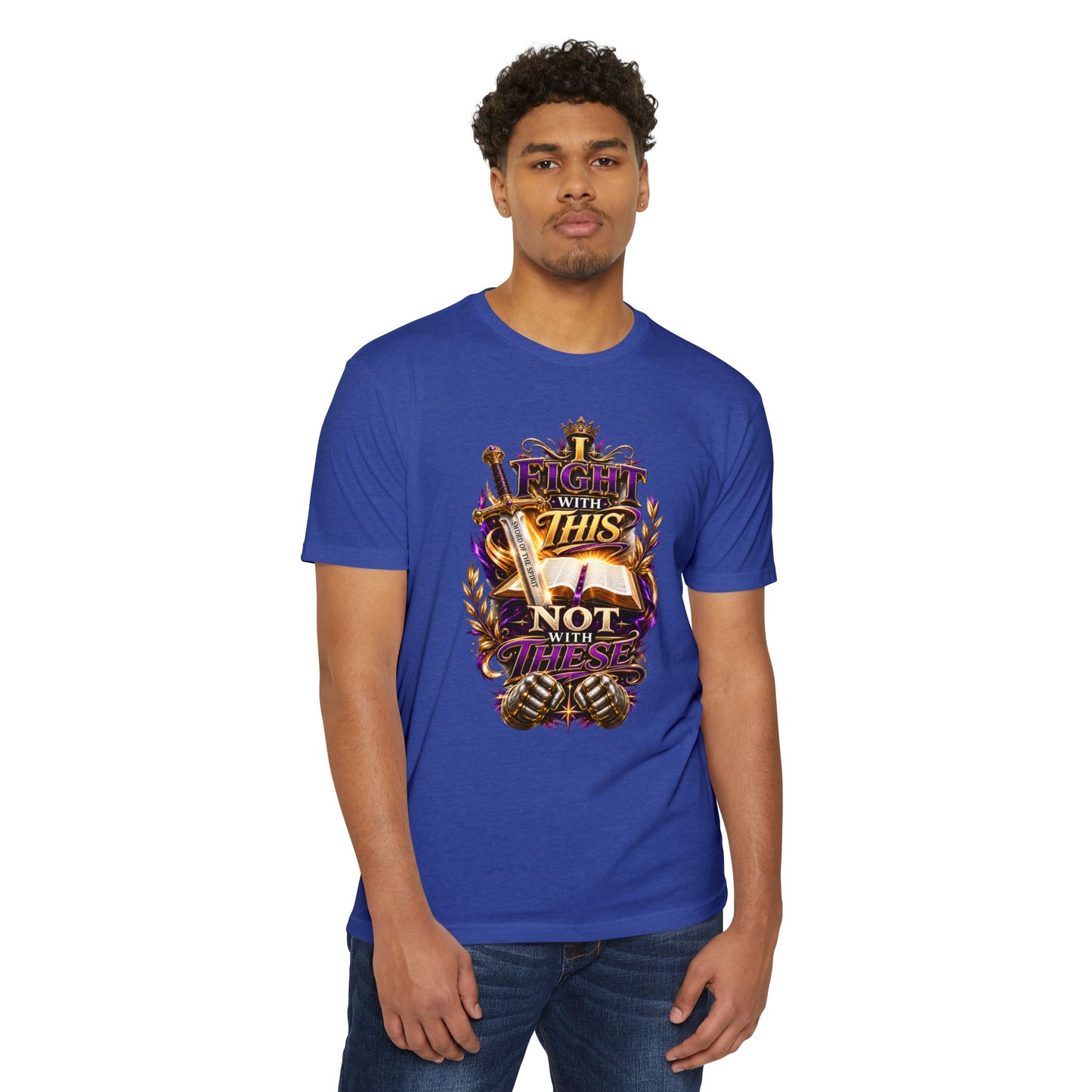 Christian Faith T-Shirt — "I Fight With This Not With These" Gospel Tee