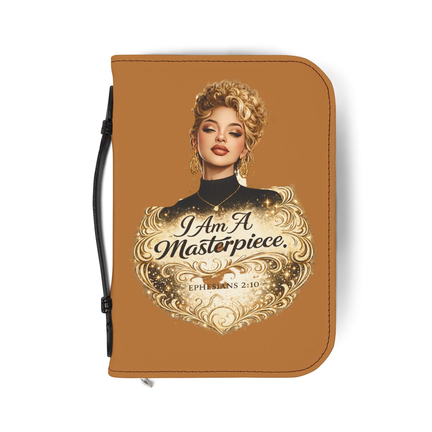 Bible Cover — "I Am A Masterpiece" Inspirational Scripture Zippered Cover (Ephesians 2:10)