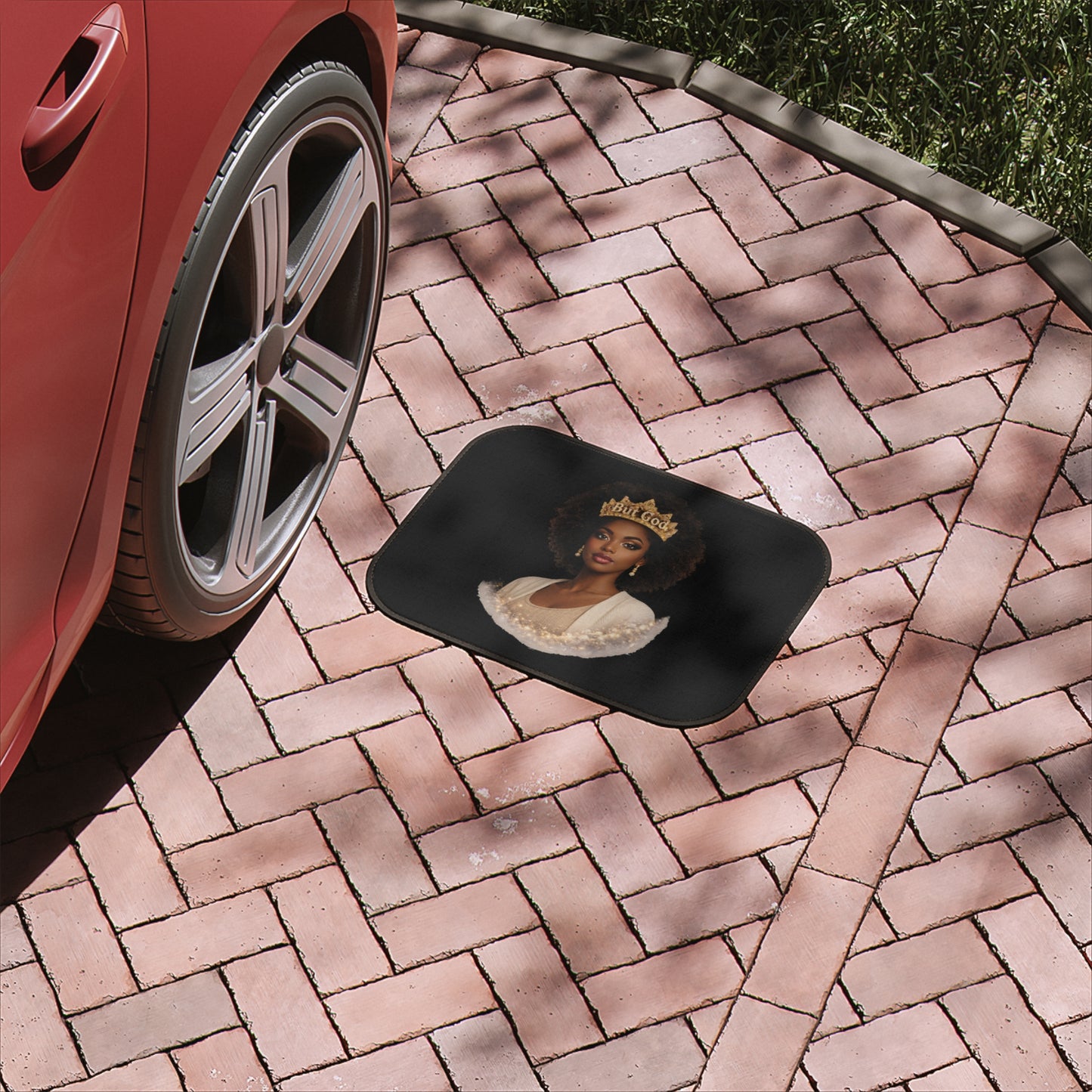 "But God" Car Floor Mat — Afrocentric Luxury Vehicle Floor Protector