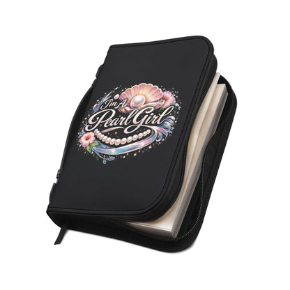 Bible Cover — "I'm A Pearl Girl" Floral Pearl Design Zippered Bible Case