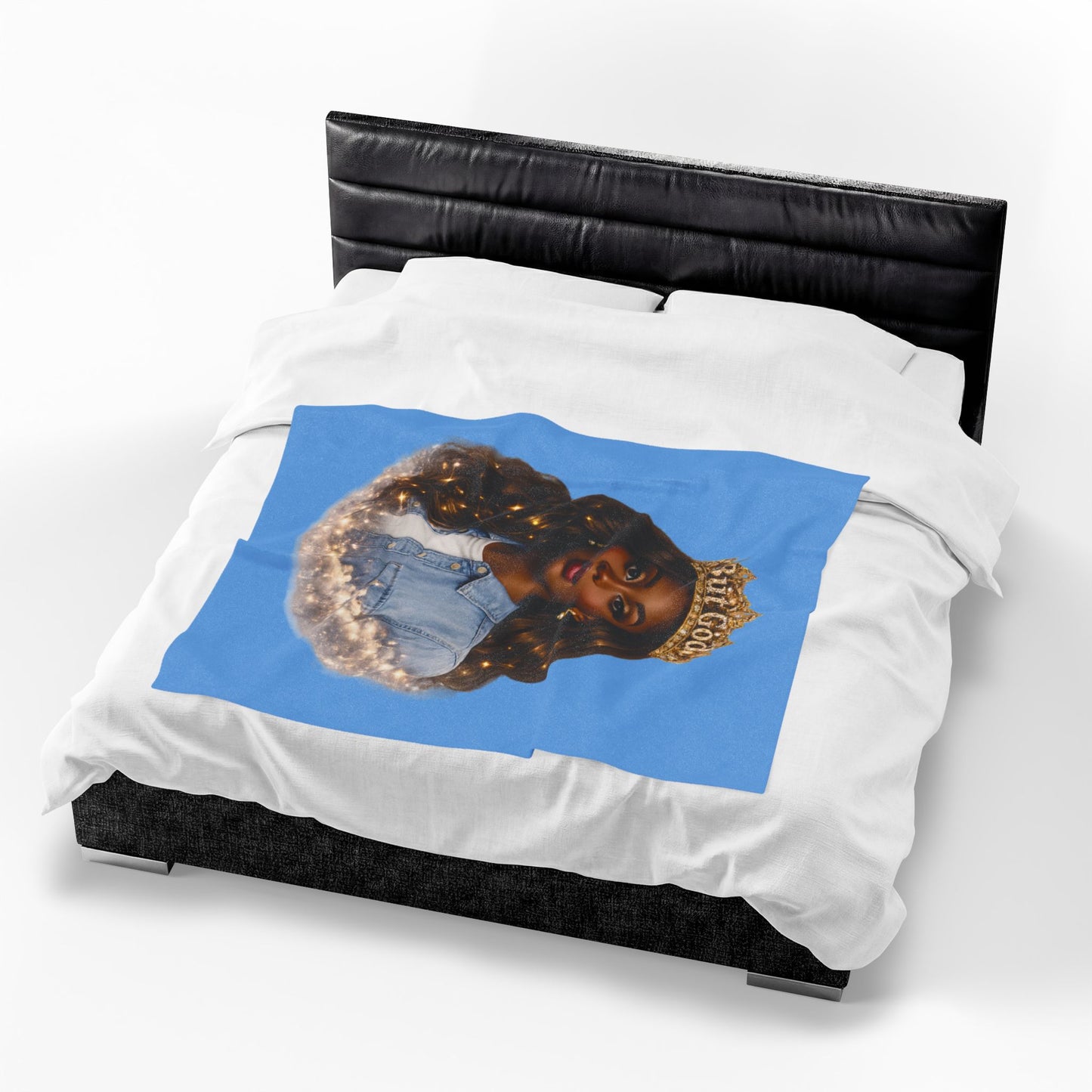 Plush Blanket — 'But God' Queen Portrait Velveteen Throw