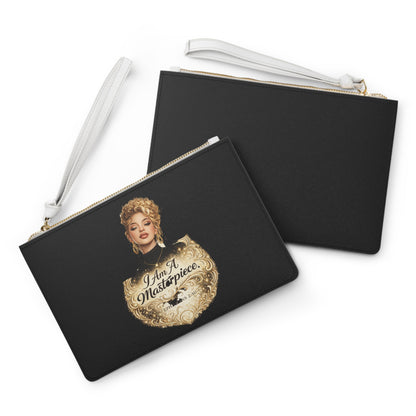 Clutch Bag — "I Am A Masterpiece" Gold Crest Wristlet