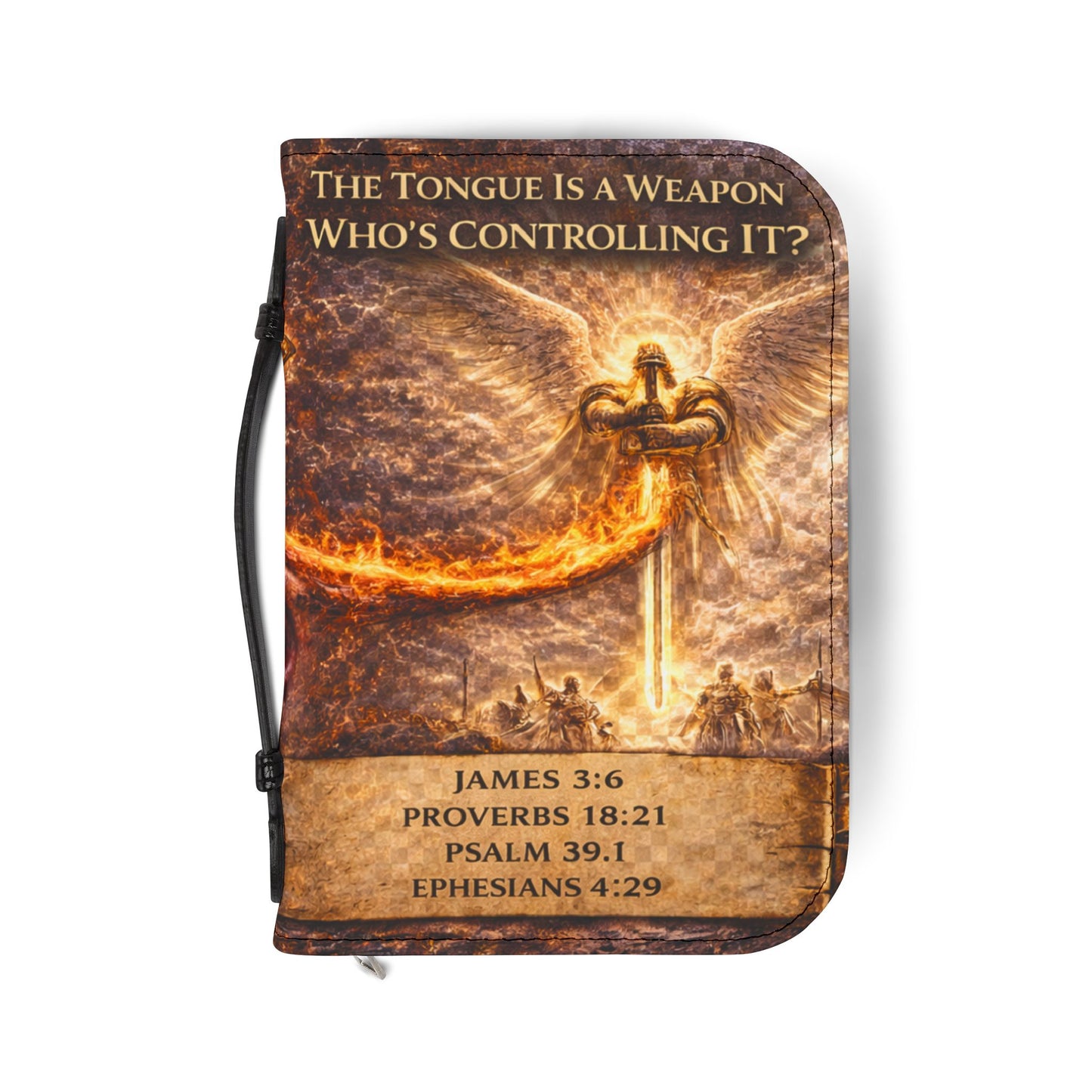 Custom Bible Cover "The Tongue Is A Weapon"