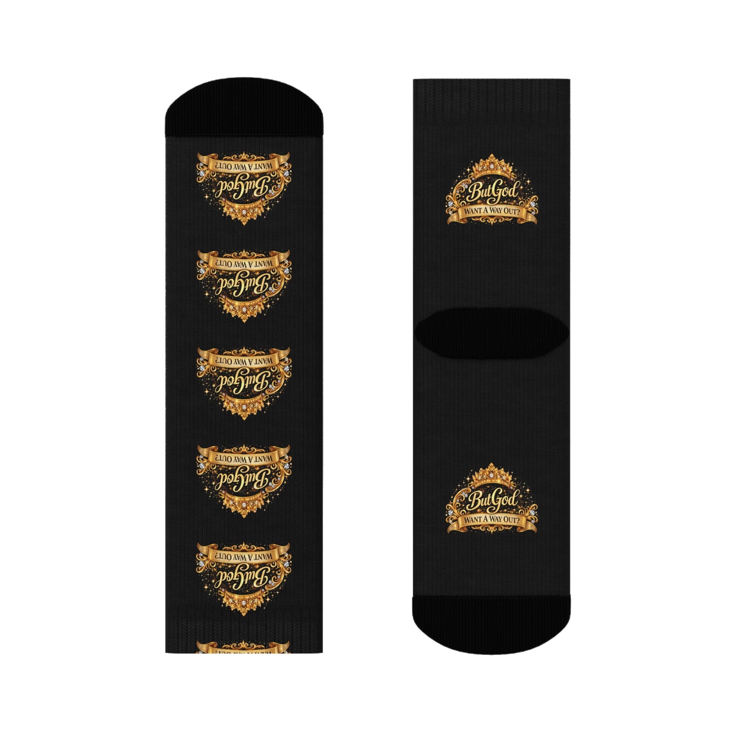Christian 'Be God Black Crew Socks – Inspirational Faith Socks