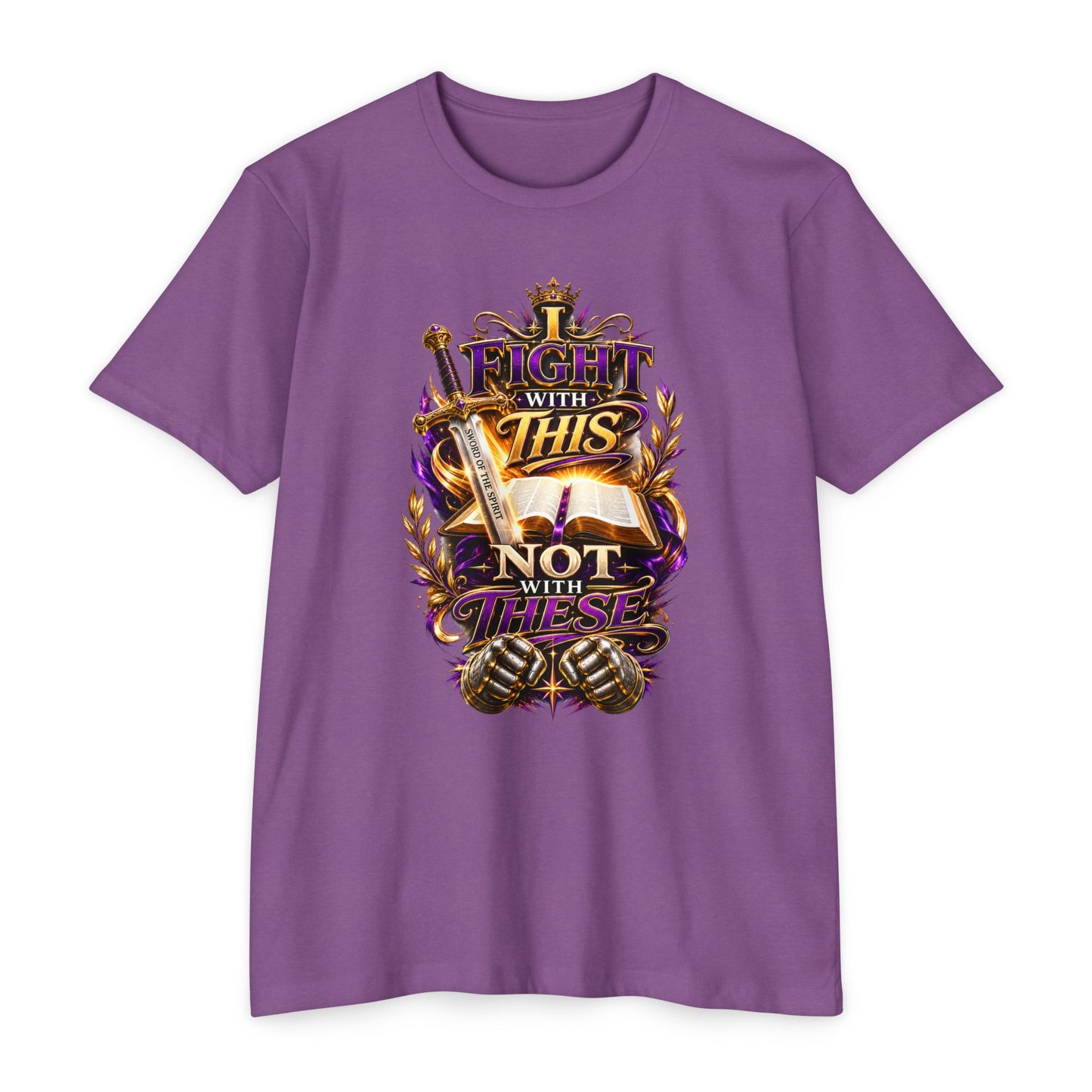 Christian Faith T-Shirt — "I Fight With This Not With These" Gospel Tee